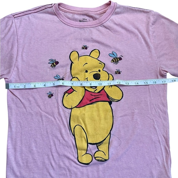 Disney Winnie the Pooh Pink Graphic T-Shirt Small Cartoon Tee - Picture 3 of 4
